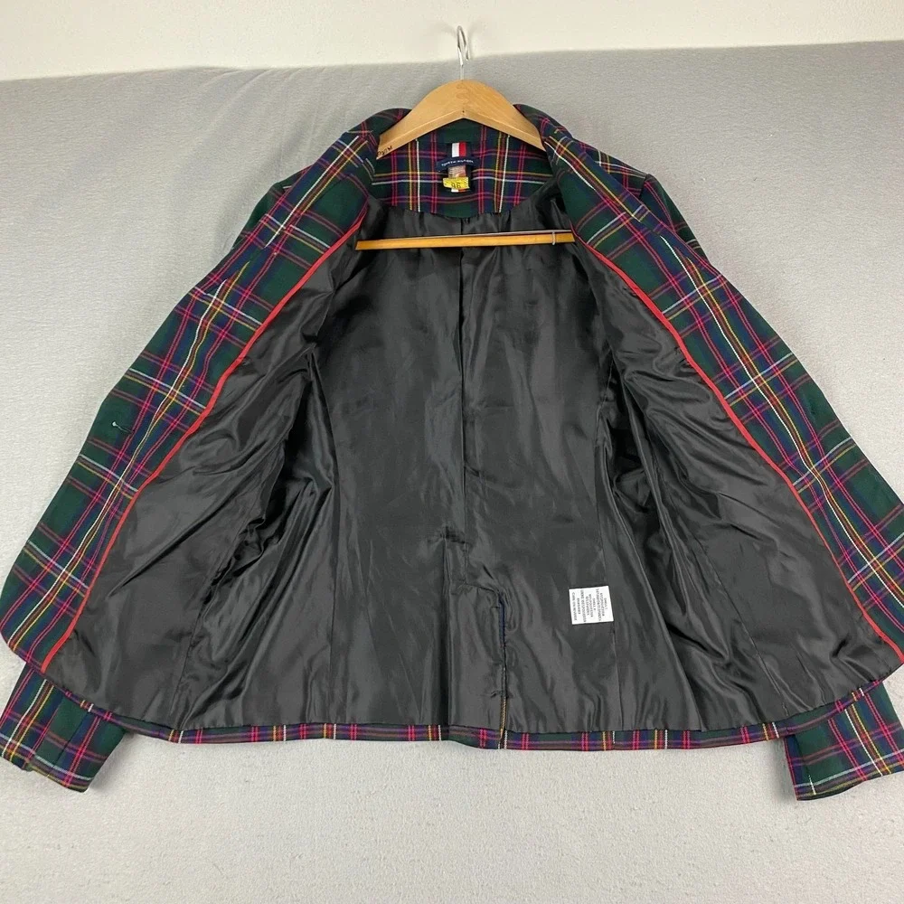 Tommy Hilfiger Plaid Blazer Womens Size 6 Preppy Equestrian Elbow Patch Jacket - Picture 6 of 16